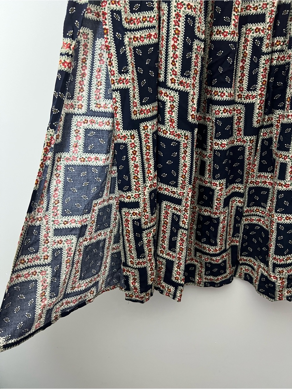 Natural Life Boho Maxi Skirt Floral Patchwork Print Coastal West Coast Navy - Picture 7 of 12